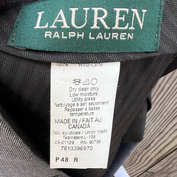 LAUREN RALPH LAUREN Ultraflex Gray Wool Trouser Suit Pants Mens 48W NWT NEW - Picture 10 of 12